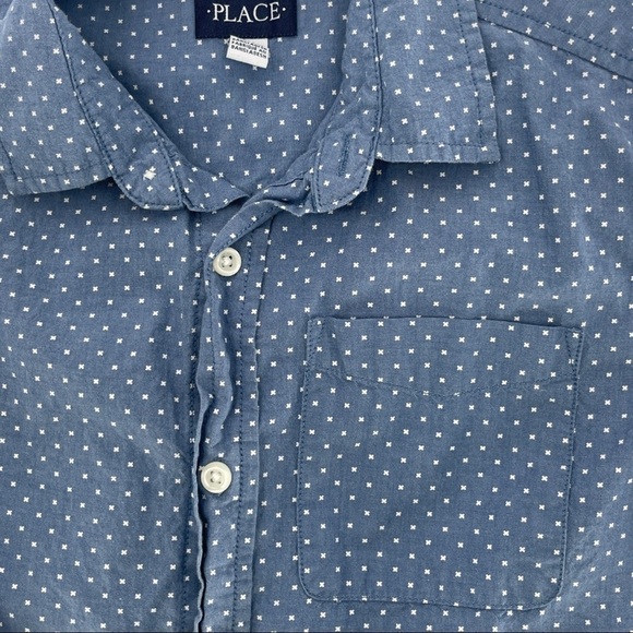 Children’s Place Polka Dot Button Down Shirt XXL - Picture 3 of 6